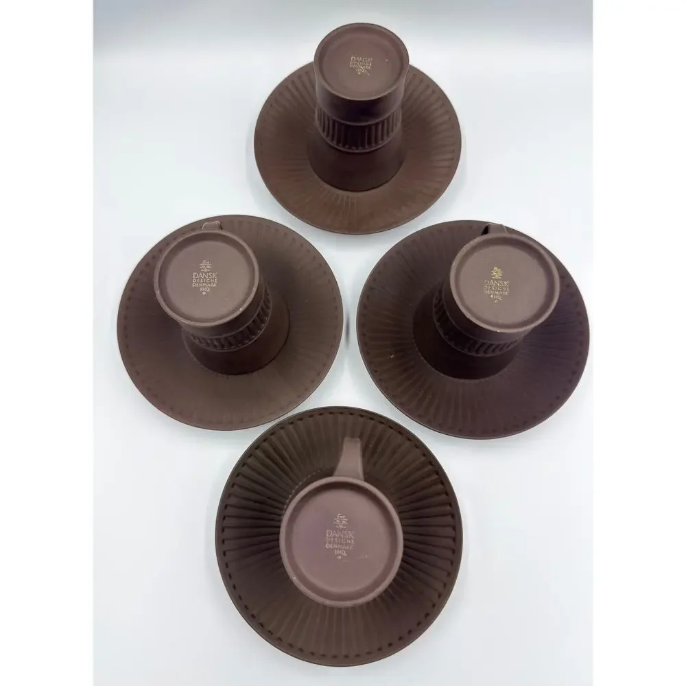 Dansk Denmark IHQ Jens Harald Quistgaard’s ‘Fluted Flamestone’ 8pc Cup & Saucer